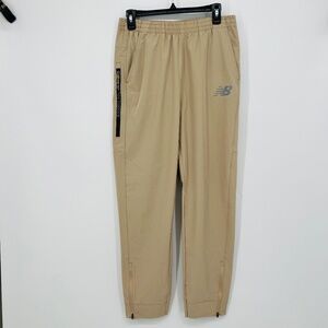 New Balance Beige Athletic Pants L Zipper Hem Joggers Track Pants Activewear